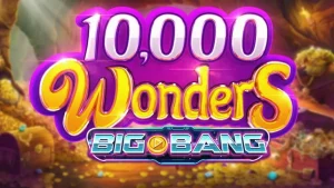 Tampilan visual permainan slot 10,000 Wonders Big Bang dengan 6 gulungan