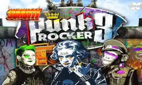 Tampilan visual slot Punk Rocker 3 dengan tema Berlin yang penuh graffiti